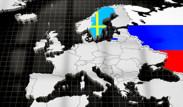 A map highlighting Eastern European countries, with different colors representing NATO members, EU members, and countries with close ties to Russia. Key cities and geographical features are labeled.