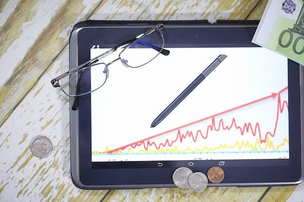 A close-up of a chart showing various economic indicators such as CPI, PPI, and GDP, with arrows pointing towards different trends. The background shows a calculator and financial documents.