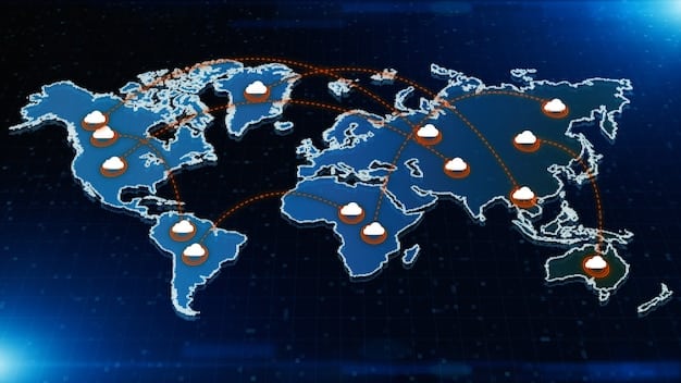 A world map highlighting multiple suppliers in different countries, connected by lines representing the supply chain network, emphasizing diversification.