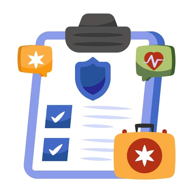 A checklist graphic illustrating key cybersecurity measures for healthcare organizations, including regular data backups, employee training, software patching, and incident response planning. The checklist should be visually appealing and easy to understand.