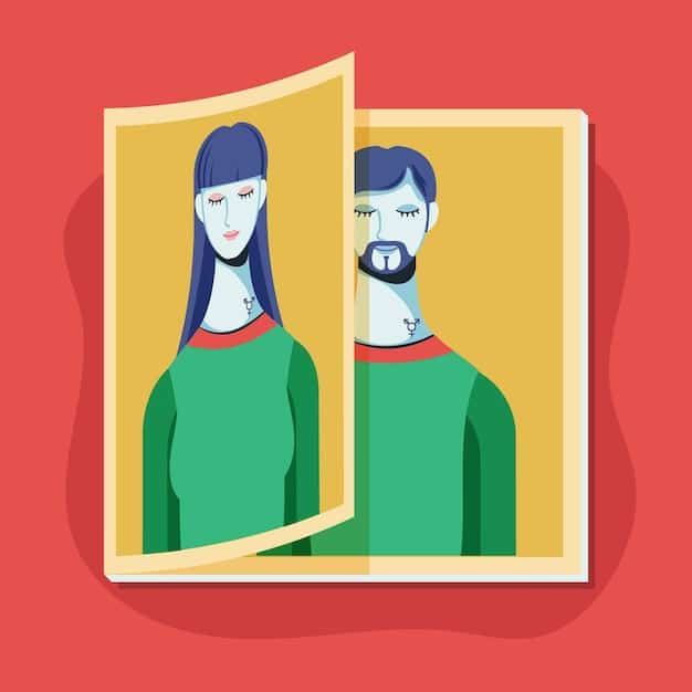 A split-screen illustration depicting two contrasting viewpoints on AI ethics: one side showcases ethical considerations, fairness and transparency, while the other shows unchecked technological advancement.