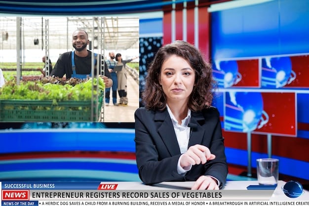 An image depicting a news broadcast with a manipulated video playing on the screen. The video shows a public figure making false statements, highlighting the potential for deepfakes to spread misinformation and manipulate public opinion.