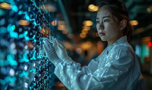 A photograph of a Chinese quantum research facility, showing scientists working on quantum computing hardware and software. The image highlights the advanced technology and research infrastructure in place.