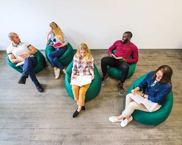 A group of diverse people sitting in a circle, engaged in an open discussion, with a screen in the background displaying a DNA helix, symbolizing the importance of inclusive public dialogue and informed consent in shaping ethical guidelines for gene editing technologies.