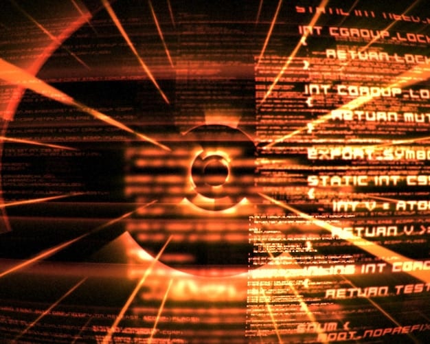 A visual representation of various cyber threats targeting different sectors, depicted as glowing icons hovering over a city skyline, representing the diverse range of attacks and their potential impact on critical infrastructure.