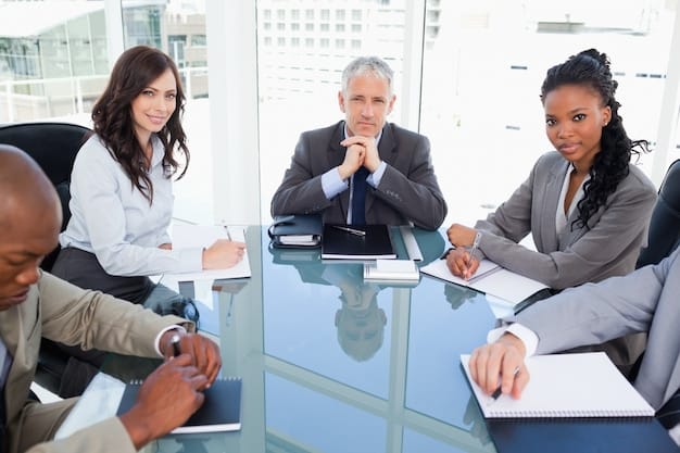 A diverse group of policymakers and experts engaged in intense discussion around a large table, with sustainability charts and global economic reports visible, representing the integration of ESG into future trade policies.