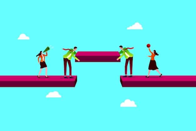 A visual metaphor of bridging a gap, with one side representing the US and the other the WHO, linked by multiple sturdy ropes, signifying cooperation, diplomacy, and shared scientific endeavor, overcoming obstacles like geopolitical tension.