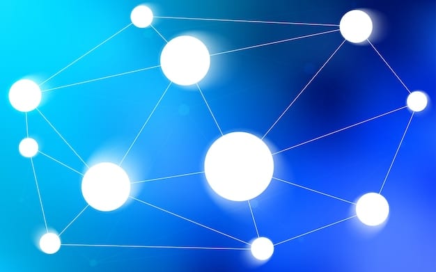 A digital illustration of interconnected nodes representing a business network, with lines connecting them to demonstrate the flow of information and resources.