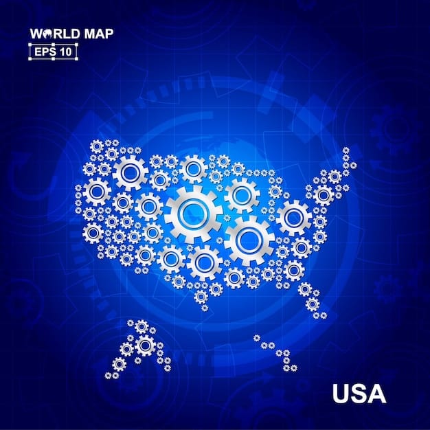 A conceptual image showing gears turning within a stylized outline of the United States map, symbolizing the intricate workings of economic policy and tax incentives driving business operations.