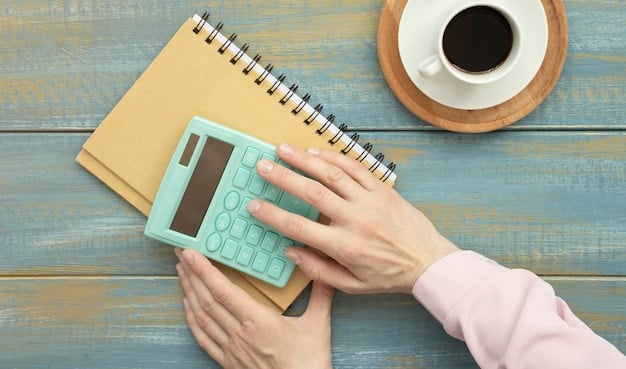 A close-up of hands holding a calculator and looking at expense reports, symbolizing budget optimization and cost control.