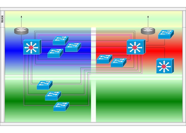 A schematic diagram illustrating the convergence of IT and OT networks within a critical infrastructure facility, with arrows showing potential data flow and points of vulnerability.