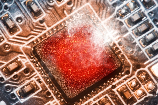 A detailed, close-up shot of a quantum processor or chip, displaying intricate circuitry and delicate connections, representing the cutting-edge hardware developed within quantum computing research facilities.