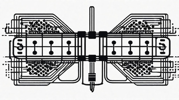 A detailed close-up of a microchip on a circuit board, with stylized lines connecting different components, representing the intricate design and interdependence of tech hardware.