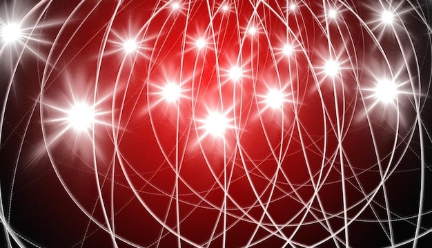A complex network diagram illustrating the spread of misinformation on social media, with glowing red nodes indicating viral false narratives and grey nodes representing factual information struggling to penetrate.