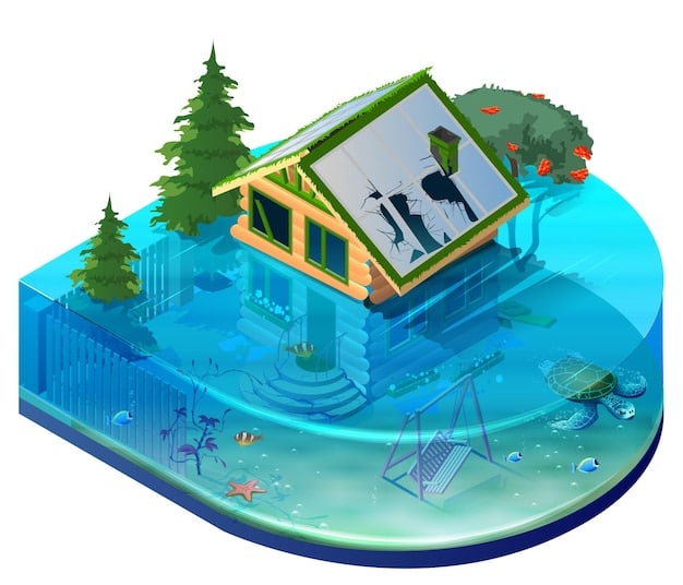 A detailed illustration contrasting two household water footprints: one with excessive water use (large, wasteful splashes) and another with efficient practices (smaller, directed flows), emphasizing the goal of 15% reduction.